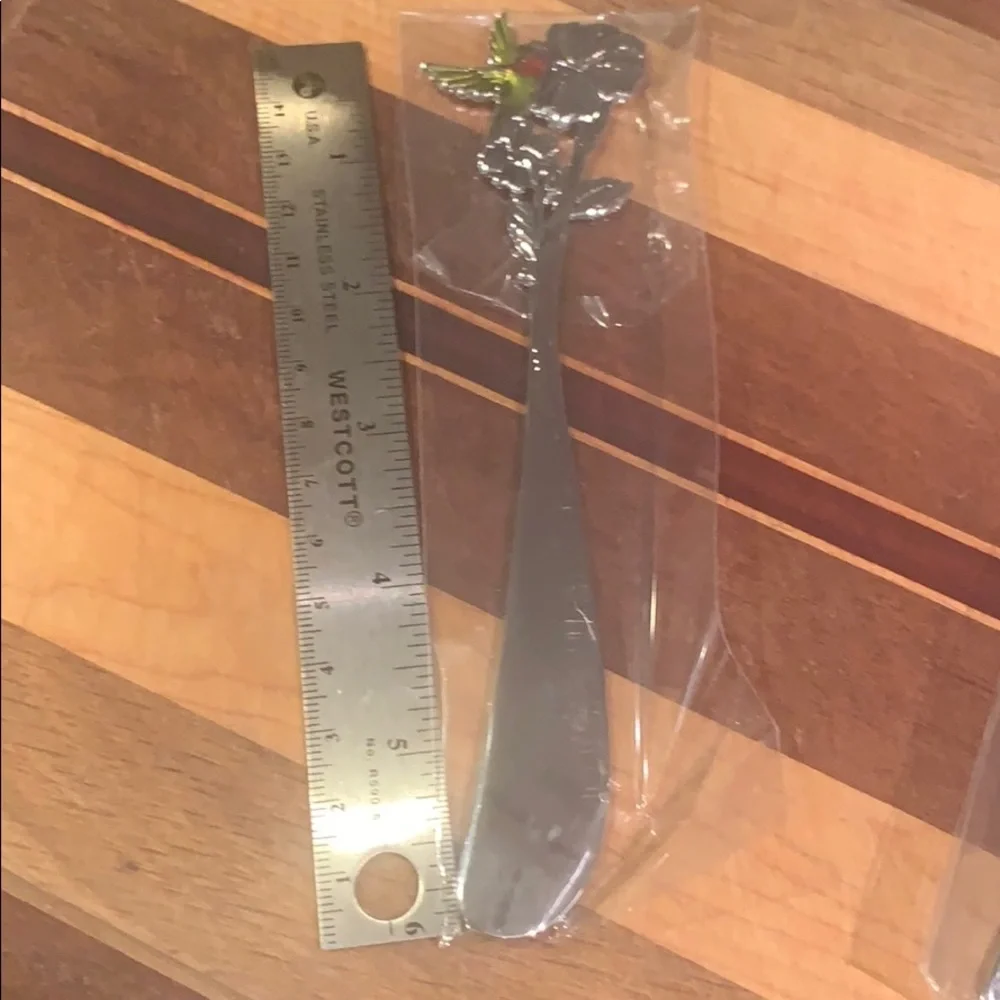 Four decorative GANZ cheese spreaders mermaid birds grapes